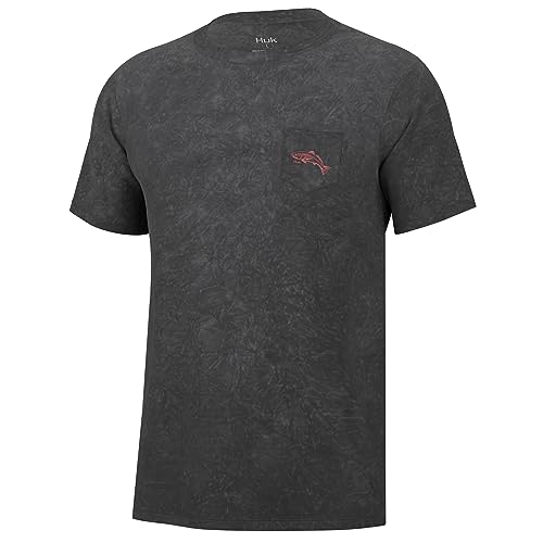 HUK Short Sleeve Mineral Wash Pocket Tee, Fishing T-Shirt for Men