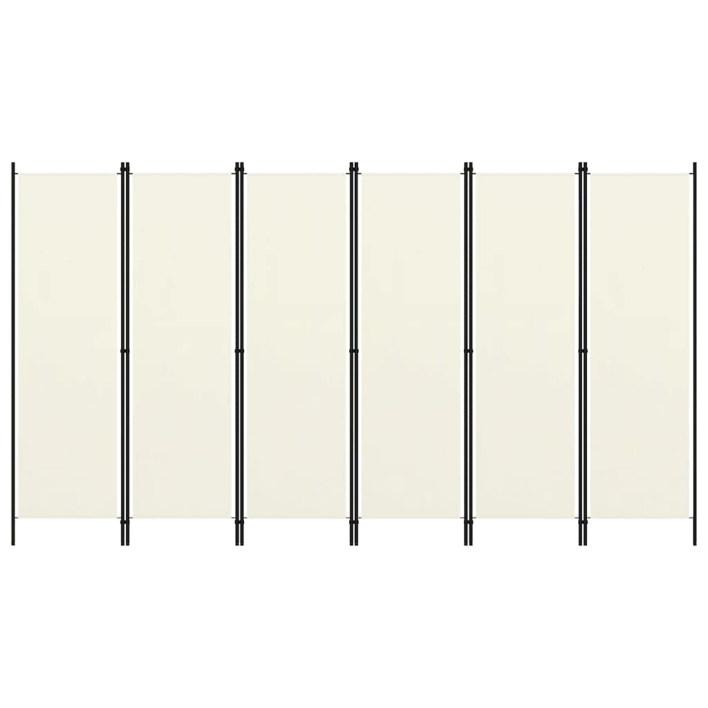 Vidaxl Weiß 6-Panel Room Divider White 300X180 Cm