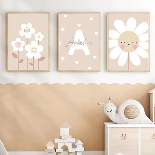 Affiches botaniques 60x80cm de tournesols abstraits en toile moderne non encadré lot de 3
