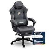 Dowinx Gaming Stuhl Ergonomisch mit Massage-Lendenkissen, Höhenverstellbare Kopfstütze, Verdicktes...