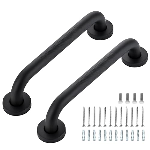 Grab Bars for Shower, 12 Inch Shower Handle, 2 Pack, Black