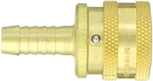 Image of Eaton Hansen 3S22SL143 Brass Straight Through Ball Lock Hydraulic Fitting, Sleeve Lock Socket, 3 /8 inch Hose ID, 3 /8 inch Body, Fluorocarbon Seal