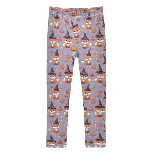 Girls Leggings Soft Toddler Ankle Length Bottoms Halloween Foxes Kids Dance Yoga Pants 4-10 Years