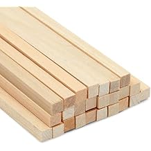 Bright Creations Wood Dowels - 1/4 in x 12 in, Square, 25-Pack - Unfinished Craft Supply & DIY Craft Sticks for Model Building & School Projects