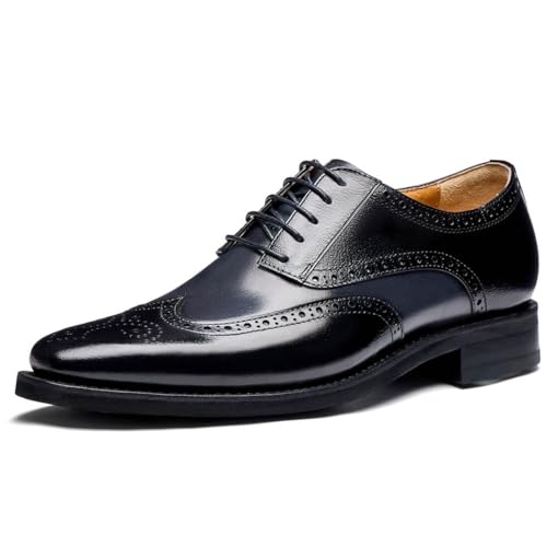 Image of Men's Dress Shoes Genuine Leather Oxfords Luxury Formal Business Suit Shoes with Blake Rapid Stitch