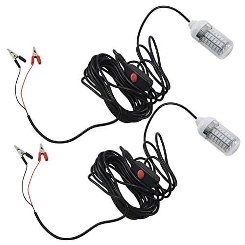 Bloepum 2X 12V LED Green Underwater Submersible Night Fishing Light Crappie Boat Fishing Light