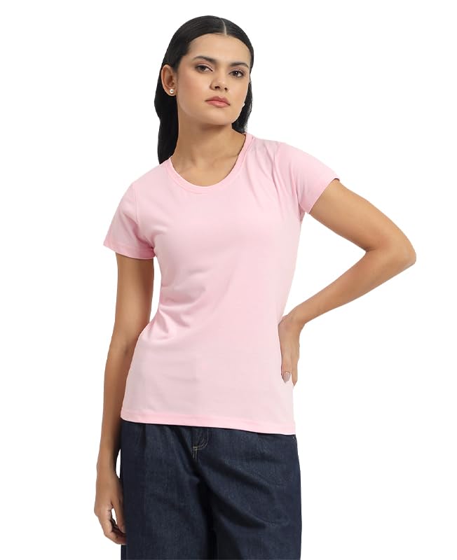 Image of Sleepynuts Women's Plain Round Neck Regular Fit Half Sleeve Cotton T Shirt