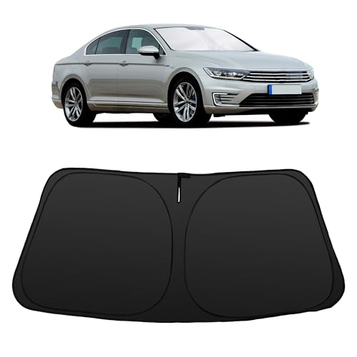 Image of Windshield Sun Shade for 2012 2013 2014-2022 VW Passat for Volkswagen | Foldable, Full covered for windshield, Block UV Rays, Heat Reduction, Easy to install, Keeps Car Cooler