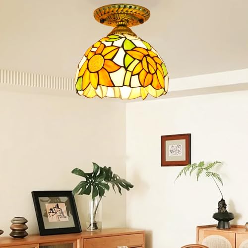 FDOIUTU Lámpara de techo LED, lámpara de techo retro industrial, lámpara de techo con iluminación interior E27, adecuada para dormitorio, cocina, sala de estar, baño, restaurante (forma-A)