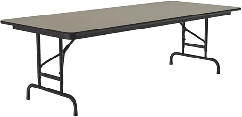 Miniatura 171 de Correll - Mesa plegable de altura ajustable y resistente, parte superior laminada de alta presión, fabricada en Estados Unidos, delantal de acero