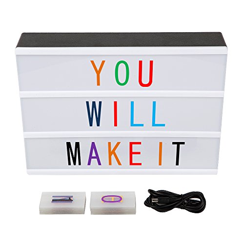 LITENERGY A4 Size Cinematic Light Up Box with Letters and LED Light (Colour Version)