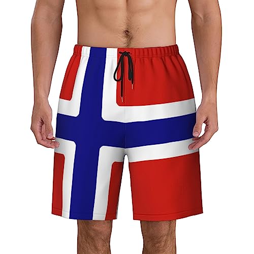 ROHKAO Norwegian Flag Swim Trunks Mens Quick Drying Swimwear Mesh Lining with Pockets Swimwear2