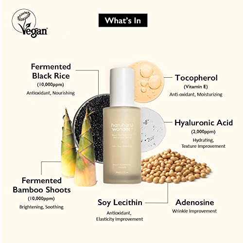 haruharu wonder Black Rice Hyaluronic Anti-Wrinkle Serum, Plumping, Glowy Skin, Fine Lines, Firming, Korean Skincare, Vegan, 50ml - Image 3