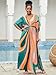 IMAGEKOPE Moroccan Print V-Neck Batwing Kaftan Women's Plus Size Loose Fit Beach Dress Bathing Suit Cover Up Loungewear