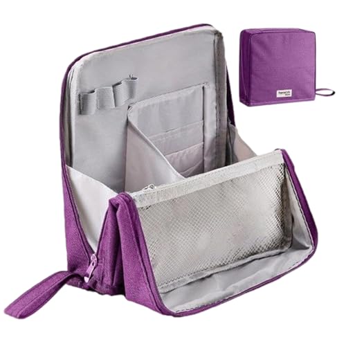 トラベルサイズ 化粧ポーチ,ポータブル 大容量 縦型 コスメ収納ケース | 男女兼用 旅行 出張 ビジネス利用 ホームオフィス用 収納ポーチ