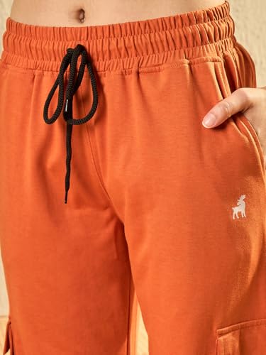 Image of Modeve Women's Cargo Style Track Pants - Summer Cotton Blend