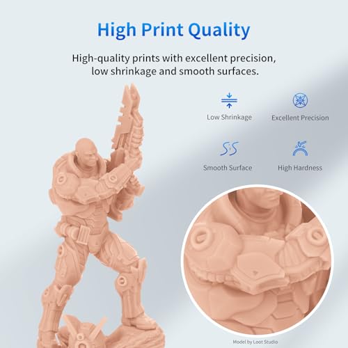 Image of ANYCUBIC 3D Printer Resin, 405nm SLA UV-Curing Resin with High Precision and Quick Curing & Excellent Fluidity for LCD 3D Printing (Light Beige, 1kg)