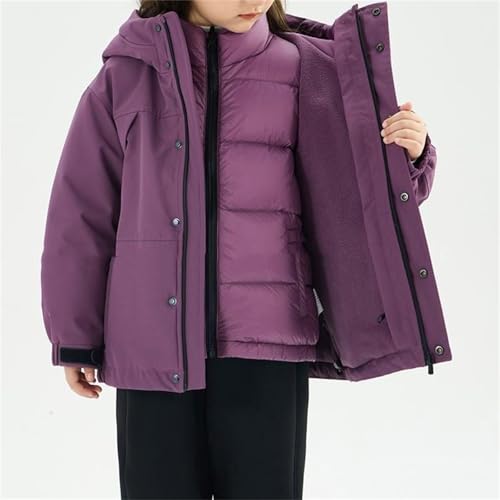 Winter Coat for Girls Fleece Thermal Zip Up Hooded Waterproof Kids Puffer Jacket Fall Long Sleeve Windproof Down Coats3