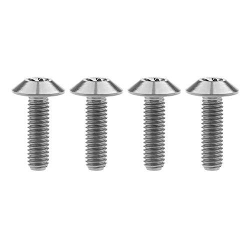 Titanium M4 M5 M6 Button Torx Head Bolt Screw (Silver, M6x20mm)