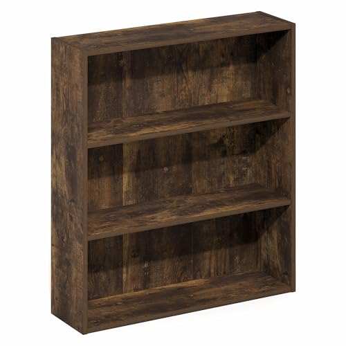 Furinno Basic Book Shelf, 3-Tier Bookshelf, Cube Storage Organizer Bookcase with Open Shelf, 7 x 24 x 26, for Living Room, Bedroom, Home Office, Amber Pine by Furinno - Image 5