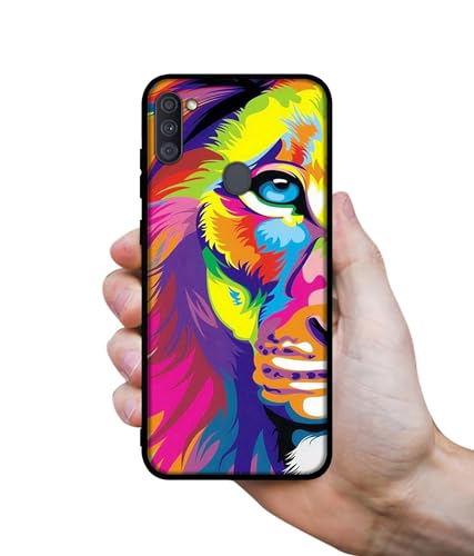 Image of Lion Design Premium 2D Printed Metal Back Case Cover for Samsung Galaxy A11 4G / M11 4G