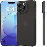 3P SPACE Super Sottile Custodia per iPhone, 0.3mm Ultra Slim Light Matte Cover Semi rigida Posteriore per iPhone, Minamal Design (iPhone 15 Pro - Nero)