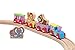 Maxim Enterprise, inc. Kids Circus Train with Steam Engine, 2 Cars, Caboose, 3 Wooden Animals, Colorful Hardwood Railway Set with Easy Magnetic Connectors, Sensory Learning Toy Train