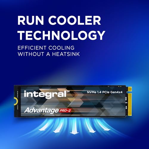 Integral 2TB Advantage Pro-2 M.2 2280 PCIe Gen4 X4 NVMe 1.4 SSD Up to 7300MB/s read & 6400MB/s write Run Cooler Technology - No Heatsink Improved Reliability For Gaming Editing Rendering & more - Image 3