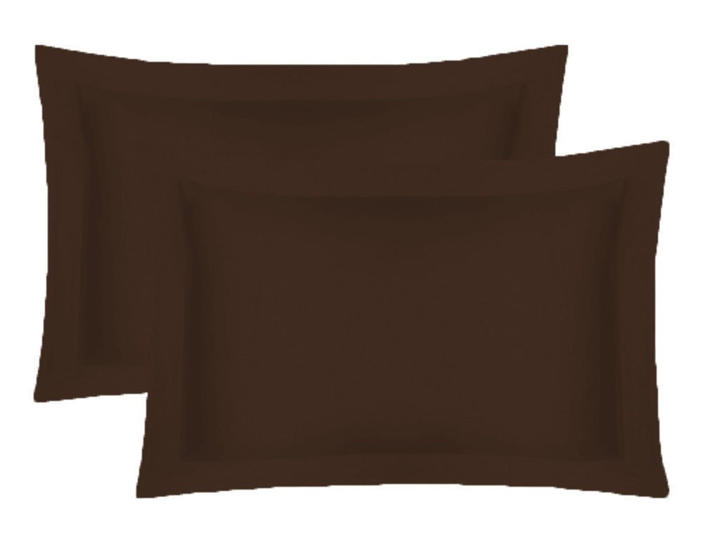 EGYPTO 100% Egyptian Cotton 200 Thread Count Housewife Pillowcase Pair (Chocolate)