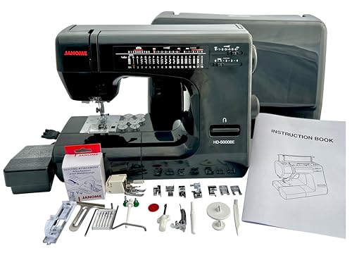 Janome HD-5000 Black Edition Heavy-Duty Sewing Machine with Aluminum Body,