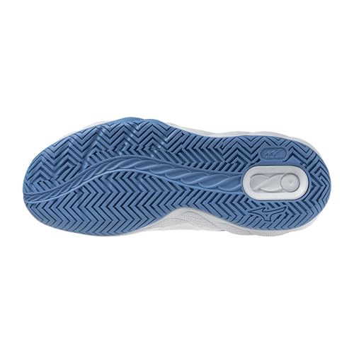 Mizuno Wave Enforce Court AC Women's Tennis Shoe - All Court Performance, White-Parisian Blue angle 2