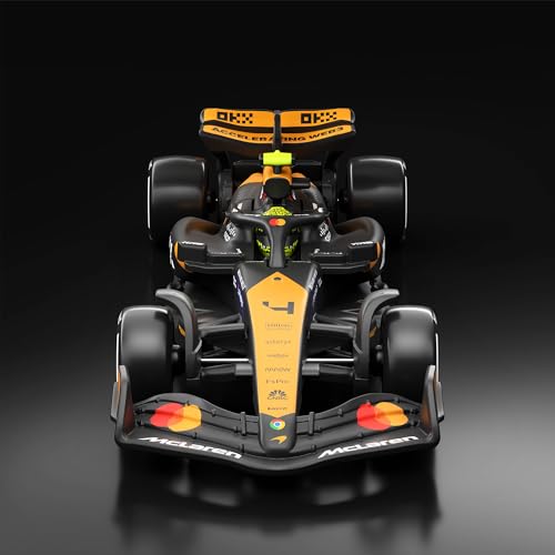 Hot Wheels MC Laren Formule 1 à l’échelle 1/64 Voiture de Course Miniature de Collection avec pneus Real Riders, carrosserie et châssis en métal, JBM11