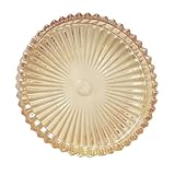 Thewasc Plato decorativo de cristal multiusos para baño, fiesta y decoración del hogar, platos redondos de vidrio transparente