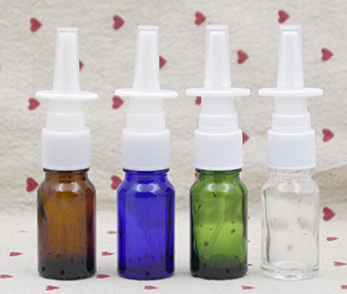 4Pcs 10Ml/0.34 Ounce Empty Brown Glass Spray Nasal Bottle Container #TOP6
