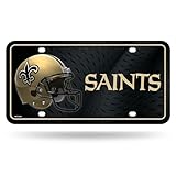 Rico Industries NFL New Orleans Saints Metal License Plate Tag 6 x 12-"