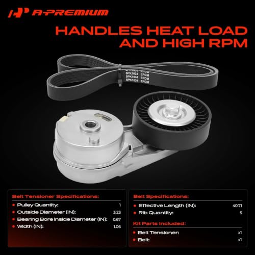 A-Premium Engine Serpentine Belt Drive Kit Compatible with Chevrolet, Saab by A-Premium - Used condition - Image 3