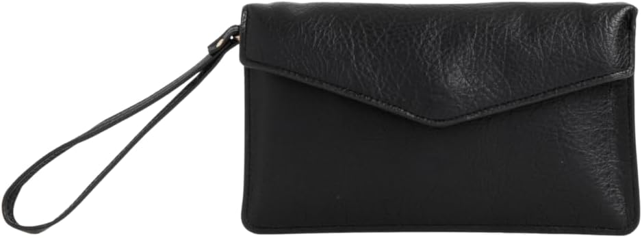 Girly HandBags Womens Faux Leather Plain Envelope Wristlet Clutch Bag