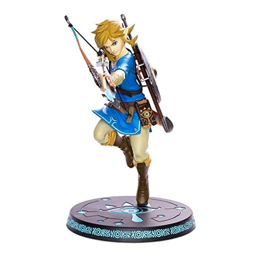 ZELDA Estatua Enlace Figura Aliento del Salvaje con Diorama Base de Nintendo PVC 23cm