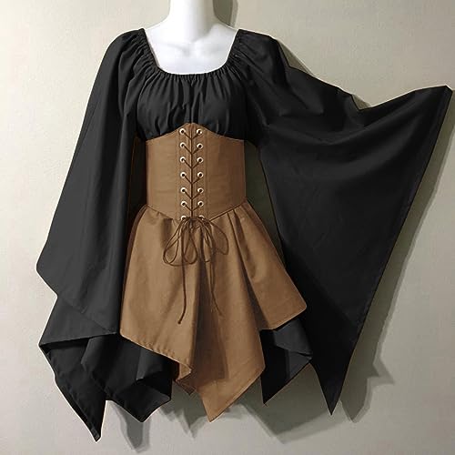 Robe De Chemise Médiévale Confortable pour Silhouette Ajustée L