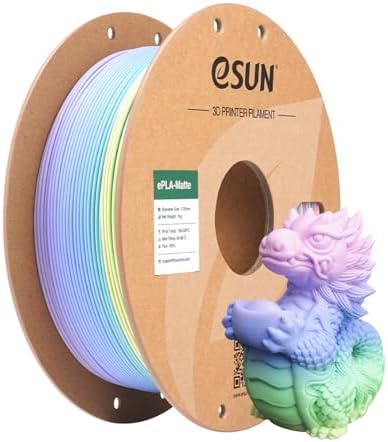 eSUN Matte PLA Rainbow Filament 1.75mm, Makrone,1KG | Matte Multicolored 3D Drucker Filament PLA, 1KG Spule (2.2 LBS) Gradient Changing Filament für 3D Drucker