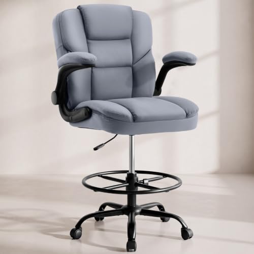 Tall Drafting Chair with Flip-Up Arms