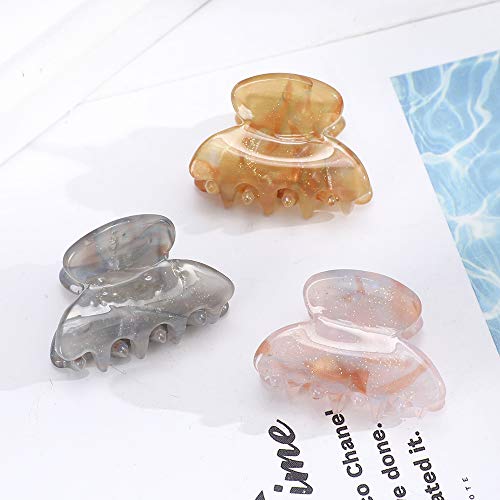 Claw Hair Clips Jaw Clamps - 12Pcs Small Hair Claw Jaw Clamp For Thin Hair Styling Accessories Classic Hair Clamp For Women Girls (Sequins) #TOP4