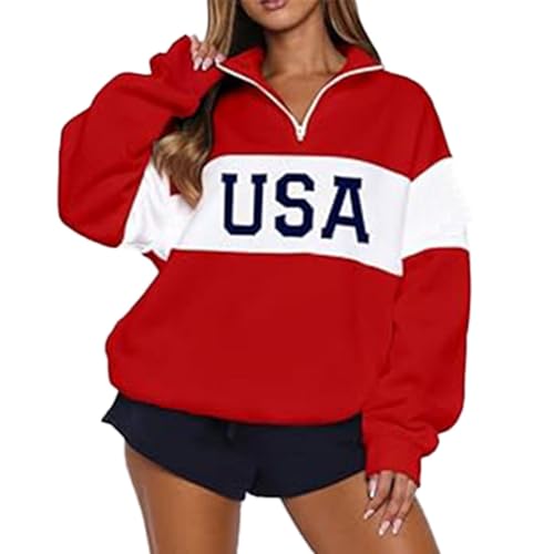 Pull polaire à demi-zip femme isolant et respirant style drapeau