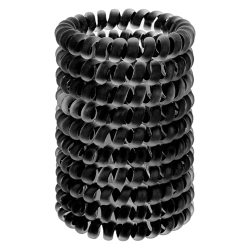 JessLab Espiral Corbatas en Pelo, 10 Pcs sin Rastro Cintas de Cordón Telefónico bobinas de Plástico Porta Cola de Caballo Accesorio para Cabello sin Daños para Mujeres Niñas, Colores Surtidos (#11)