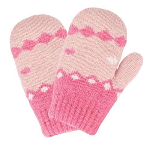 Kids Winter Mittens for Boys Girls 3-5 Years, Double Layer Thermal Knit Stretchable Snow Gloves for Outdoor2