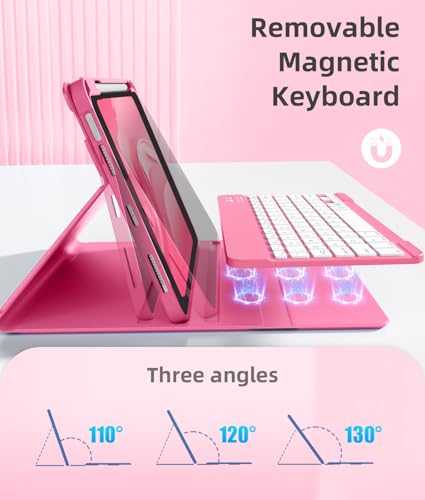 Image of Akkerds for iPad A16 Case with Keyboard - 7 Colors Backlit Keyboard for iPad 10th Generation /iPad Air 11 Inch -Wireless Folio Cover for iPad Air 10.9 Inch /iPad Pro 11 Inch 2022 /2021 /2020-ShinyPink
