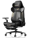 AutoFull M6 Gaming Chair with Climate Control Massage – Ventilated & Heated Seat, 3rd-Gen Active Lumbar Support, 720° Adjustable Armrests, Ergonomic Chair for Gamers & Home Office (Black&Gold)
