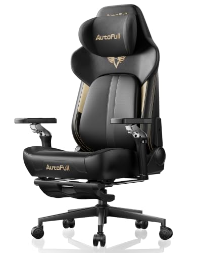 AutoFull M6 Gaming Chair with Climate Control Massage – Ventilated & Heated Seat, 3rd-Gen Active Lumbar Support, 720° Adjustable Armrests, Ergonomic Chair for Gamers & Home Office (Black&Gold)