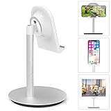 スマホスタンド アルミタブレットホルダー 10.5インチ以内対応 アイフォン iphone ipad pro ipad mini ipad air2 HUAWEI SONY Xperia Samsung Galaxy Nexus Android 対応厚さ12㎜以内対応 フレキシブル携帯電話スタンド 角度調整可能 (銀)