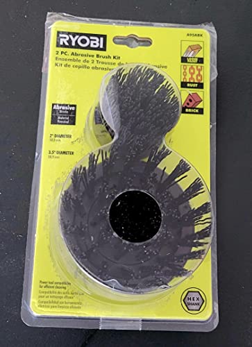 Image of RYOBI 2 PC. ABRASIVE BRUSH KIT - Metal, Alloy Steel - Coarse Grit - 2 Count - Crimped Wire Bristles